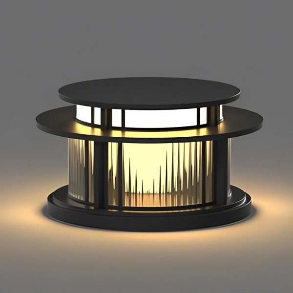 Round Waterproof Led Black Modern Solar Fence Post Lights Pillar Light - Image 4