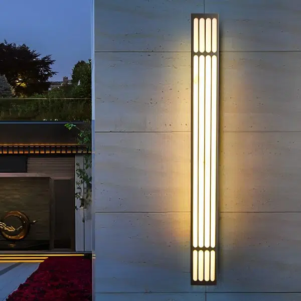 Long Strip Rectangular Waterproof LED Black Modern Outdoor Wall Lamp - Image 3