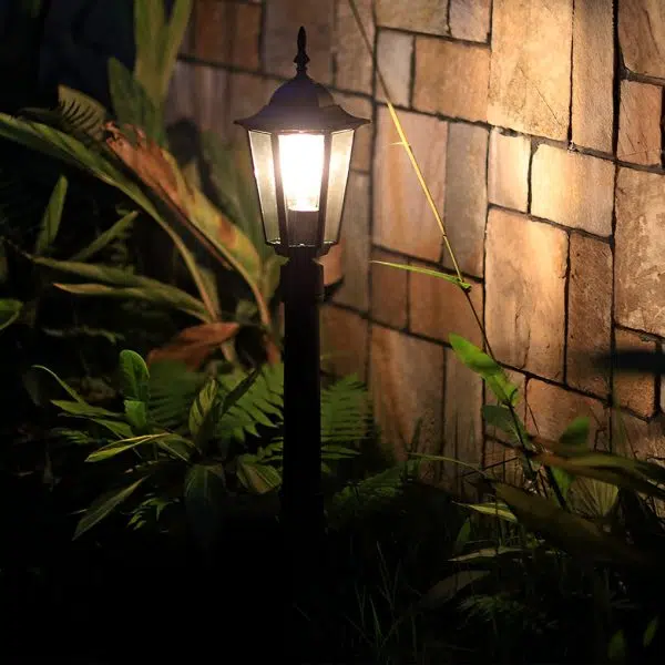 Elegant Traditional Black Post Path Light Waterproof E27 LED Lamp - Image 2