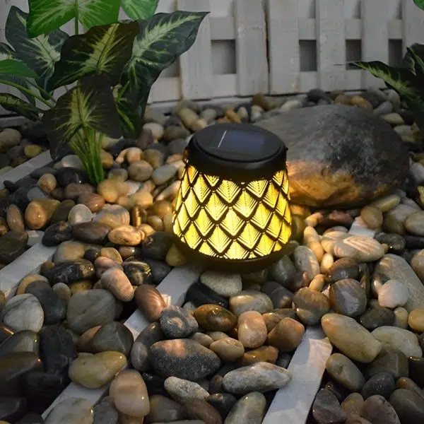 Retro Iron Mesh Solar Lanterns 2PCS LED Outdoor Hanging Lights - Image 2