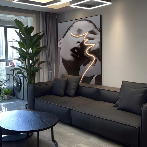 LED Crystal Porcelain Lady Profile Wall Painting - Image 2