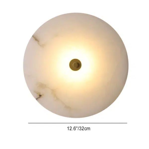 Modern Luxury Round Marble Iron LED Wall Sconce Lamp - Image 6
