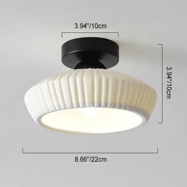 Modern Light Luxury Ceramic Disc 1-Light Semi-Flush Mount Lighting - Image 7