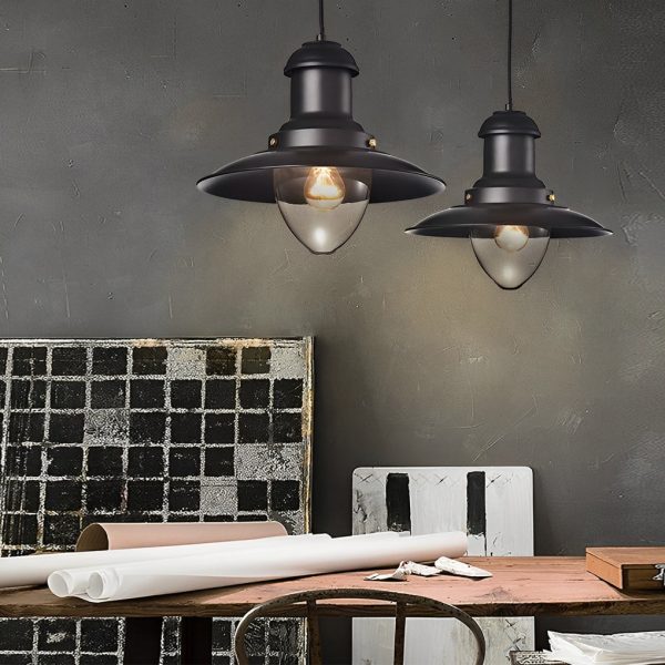 Round Retro Metal Hat Industrial Style Small Chandelier Pendant Lights - Image 6