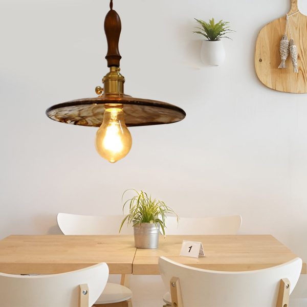 Circular Brown Glass LED 4W Creative Retro Island Lights Pendant Lights - Image 3