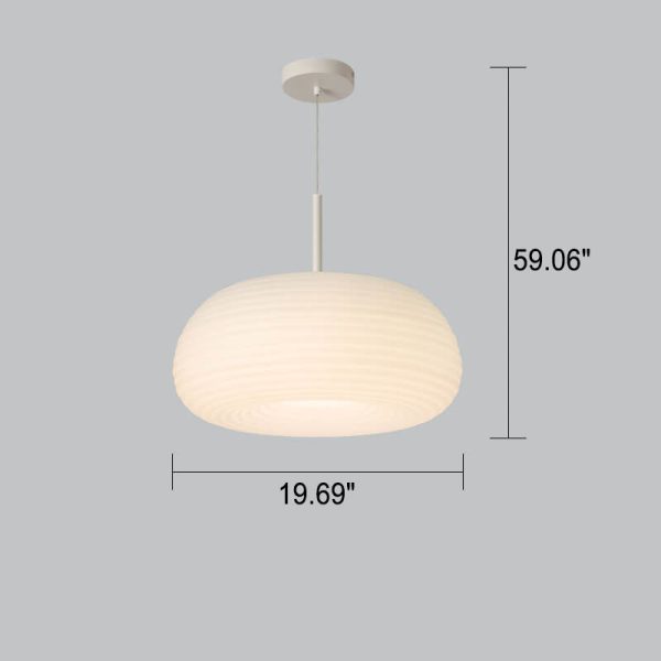 Modern Minimalist Pure White Round Iron PE LED Pendant Light - Image 10