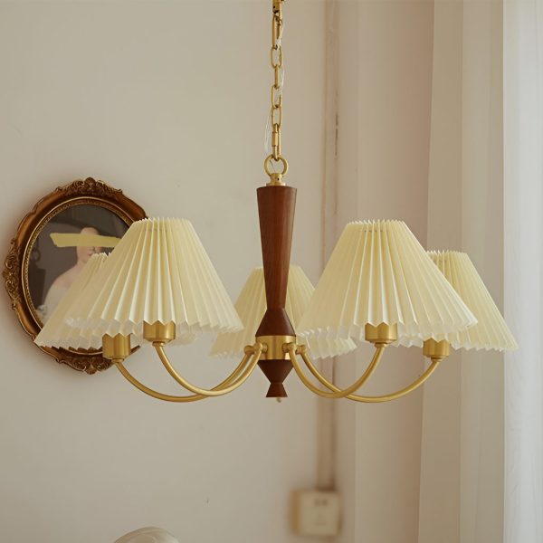 3 Lights Pleated Lampshade 12W LED Nordic Chandelier Pendant Light - Image 5