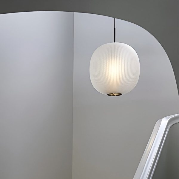 Round Lantern Shaped Glass LED Modern Pendant Light Hanging Ceiling Lights - Image 5