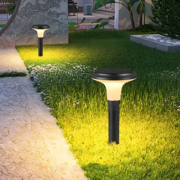 Black Solar Lawn Bollard Light - Image 2