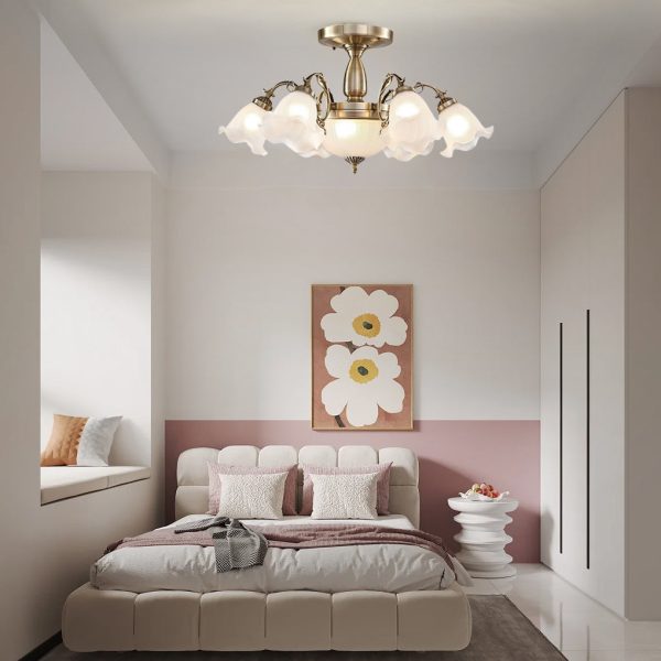 8-light Electroplated Glass Flower Shaped LED Traditional Chandeliers - Image 3