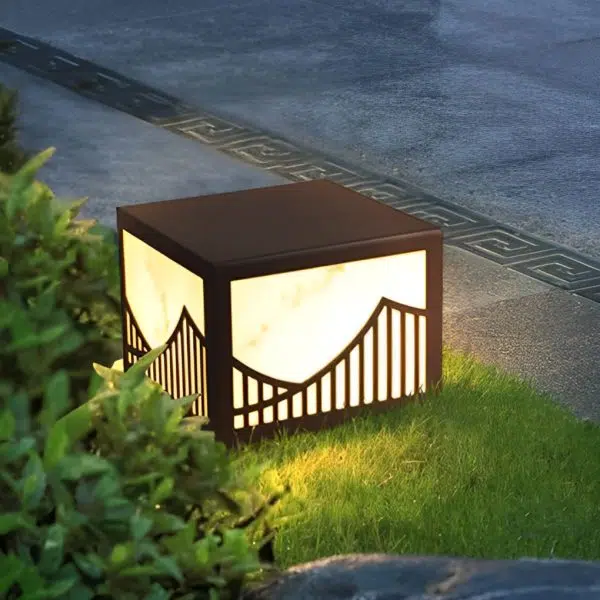 Waterproof LED Mountain Scenery Modern Solar Deck Post Lights Lawn Lights - Image 5