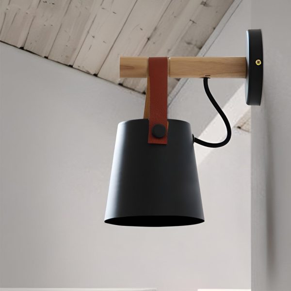 Classic Wood Metal Nordic Plug in Wall Sconce Lighting Wall Lamp - Image 5