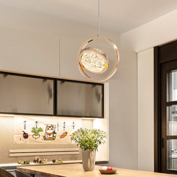 Round 270?? Rotating Acrylic Luxury 3 Step Dimming Modern Pendant Lights - Image 2