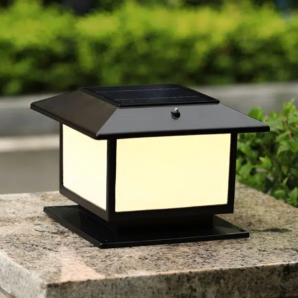 Square Three Step Dimming LED Waterproof Solar Fence Post Lights - Image 2