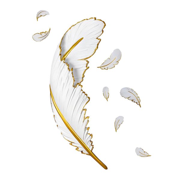 Modern Art Decorative Resin Feather LED Strip Dimmable White Wall Sconces - Image 9