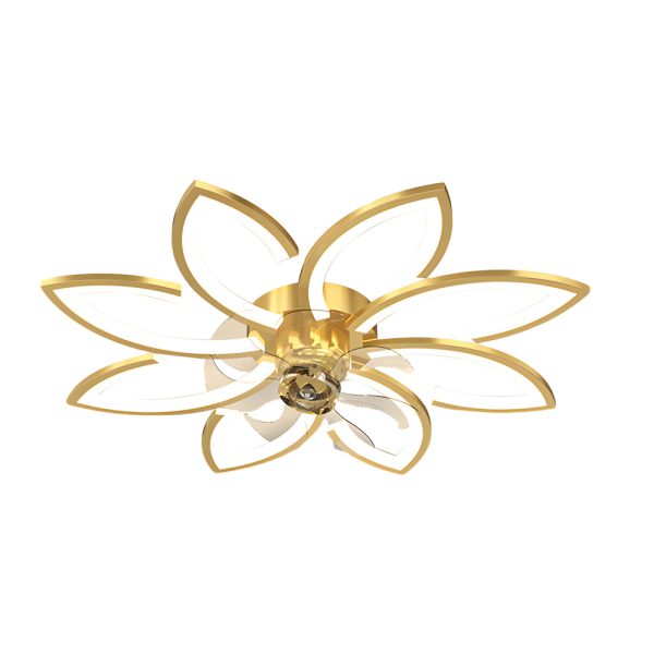 Modern Flowers Three Step Dimming LED Nordic Flush Mount Ceiling Fan Lamp - Image 10