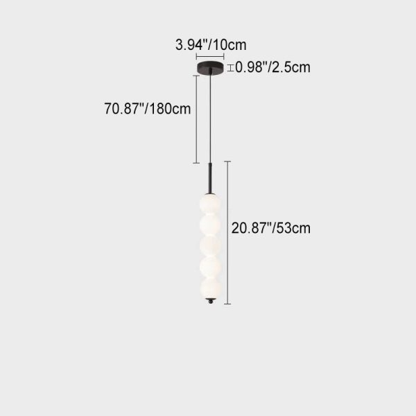 Nordic Creative Brass Spherical Glass Long Strip LED Pendant Light - Image 8