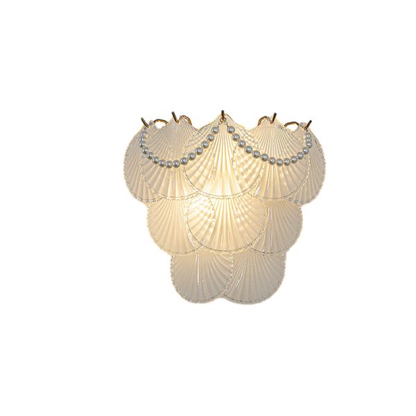 Glass Leaves Feathers Luxury Three Step Dimming French Style Wall Lamp - Image 9