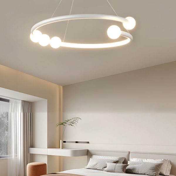 Minimalist Ring Ball 3 Step Dimming LED Nordic Chandelier Hanging Lamp - Image 2