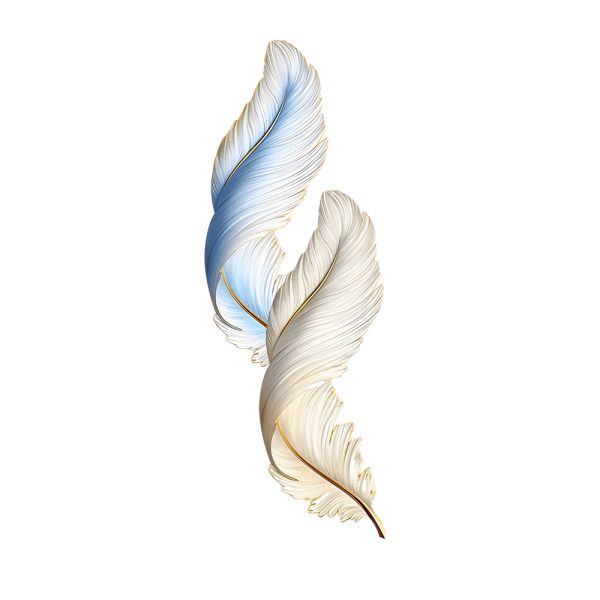 Feathers Creative Luxury Decorative Painting USB Remote LED Wall Lights - Image 9