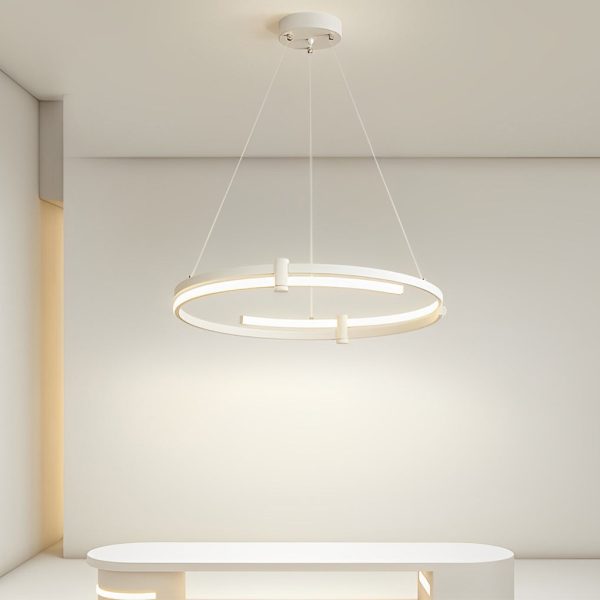 Minimalist Round Stepless Dimming with Remote LED Nordic Chandelier - Image 2