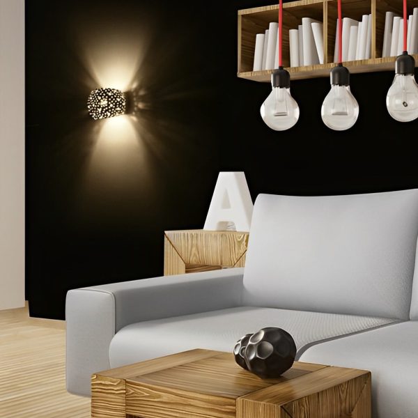Round Creative Hollow LED up and down Lighting White Nordic Wall Lamp - Image 3