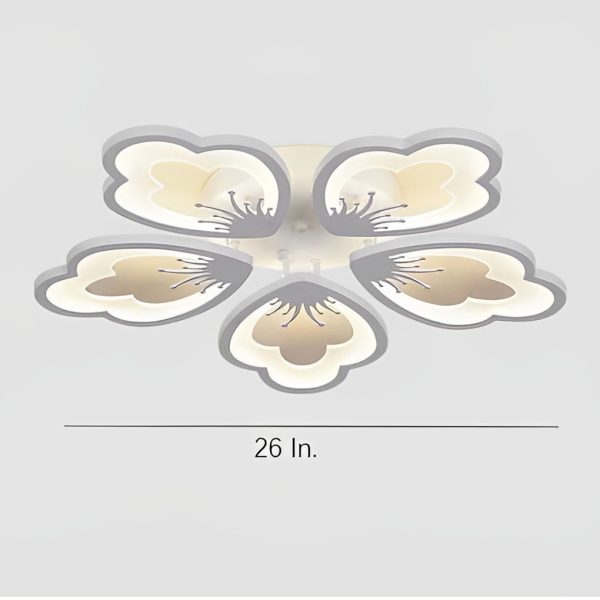 Flower Shaped Dimmable LED White Nordic Chandelier Light Flush Mount Lighting - Image 9