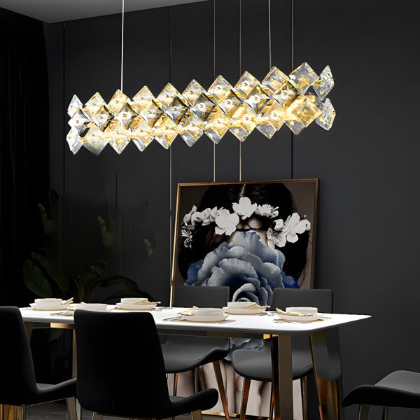 Round Luxury Long Crystal Copper Post-Modern Chandelier Dining Room Lights - Image 2