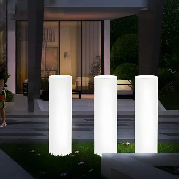 Cylinder PE LED Outdoor Floor Lamp with Remote, Color Changing RGB - Image 3
