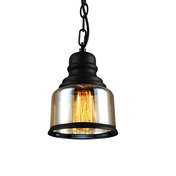 Retro Bottle Brown Glass Shade Creative Industrial Pendant Lights Chandelier - Image 9