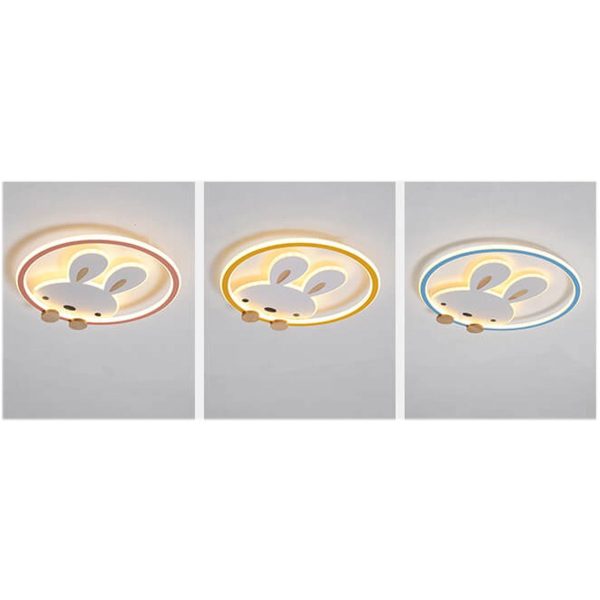 Childlike Modern Simple Cartoon Rabbit Design LED Flush Mount Light - Image 10