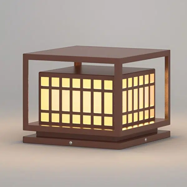 Square LED Waterproof Brown Modern Outdoor Deck Post Lights Pillar Light - Image 7