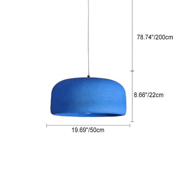 Japanese Minimalist Matte Texture Resin Dome 1-Light Pendant Light - Image 9