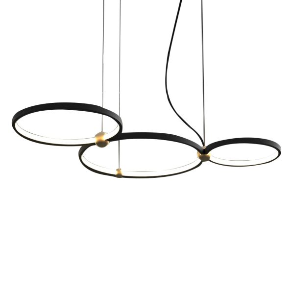 Circular Combination Creative Art Metal Black Post-Modern Chandelier - Image 6