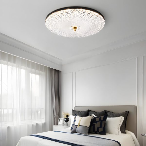 Round Sparkle Glass LED Flush Ceiling Light - Image 4