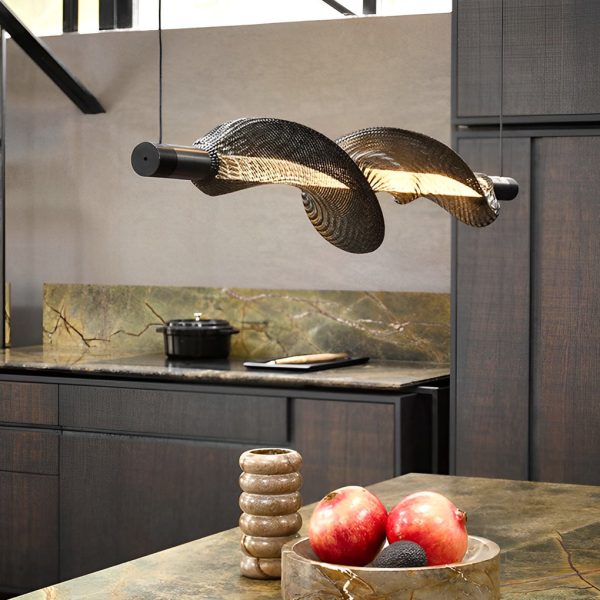 Creative Strip Electroplated Aluminum LED Modern Dining Room Chandelier - Image 4