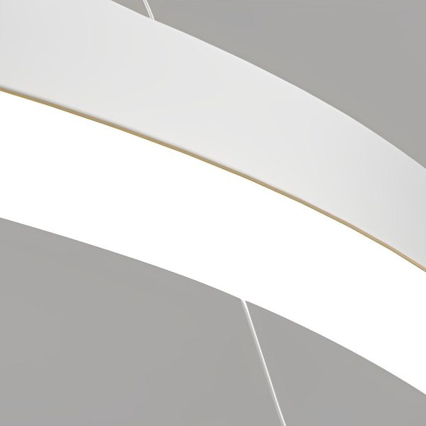 Circular Rings Creative LED 3 Step Dimming White Modern Chandelier Light - Image 8