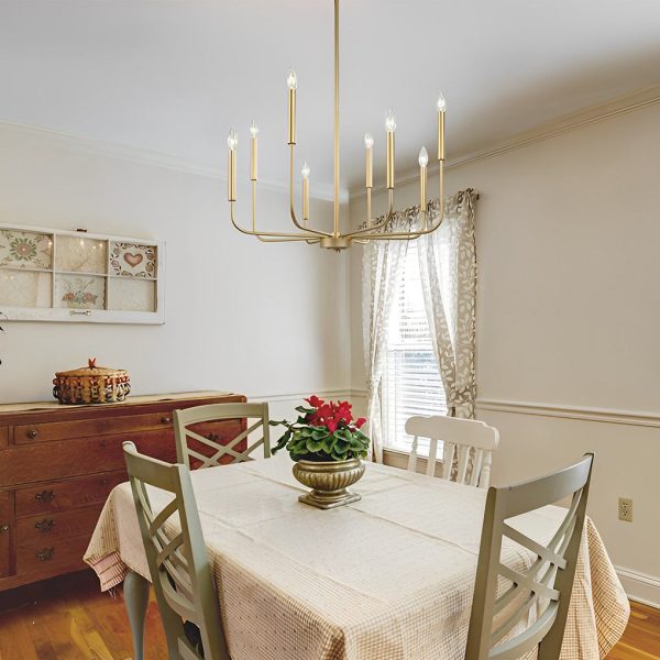 8 Lights Candlelight LED Three Step Dimming Industrial Style Chandelier - Image 2