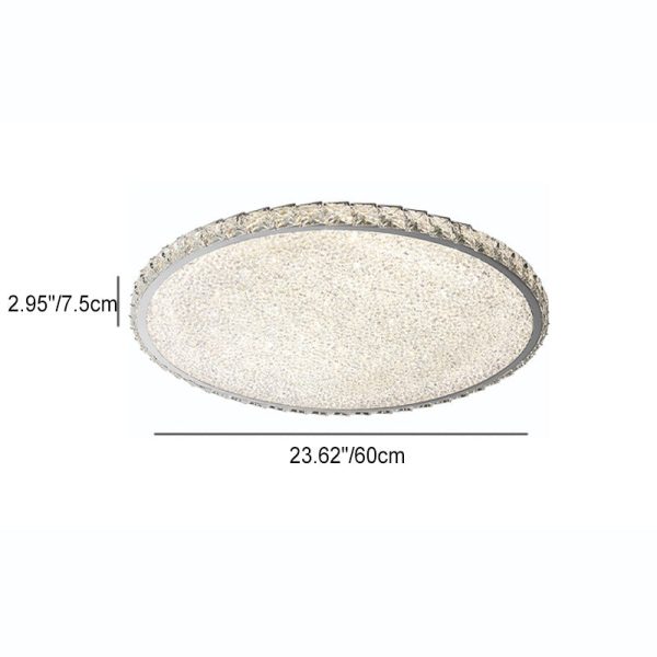 Modern Luxury Stainless Steel Crystal Round Square Rectangular LED Flush Mount Ceiling Light For Living Room - Image 6