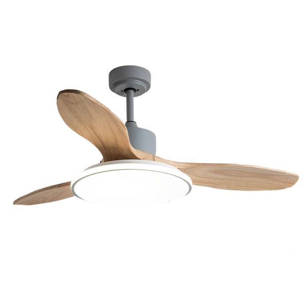 Wood Mute 3 Step Dimming LED Nordic Ceiling Fans Light with Remote Control - Image 10