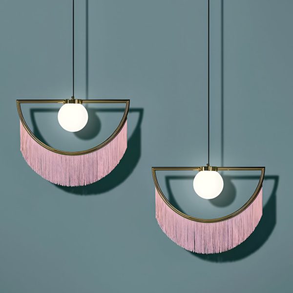 Pink Tassels Creative LED Nordic Chandelier Pendant Light Hanging Lamp - Image 5