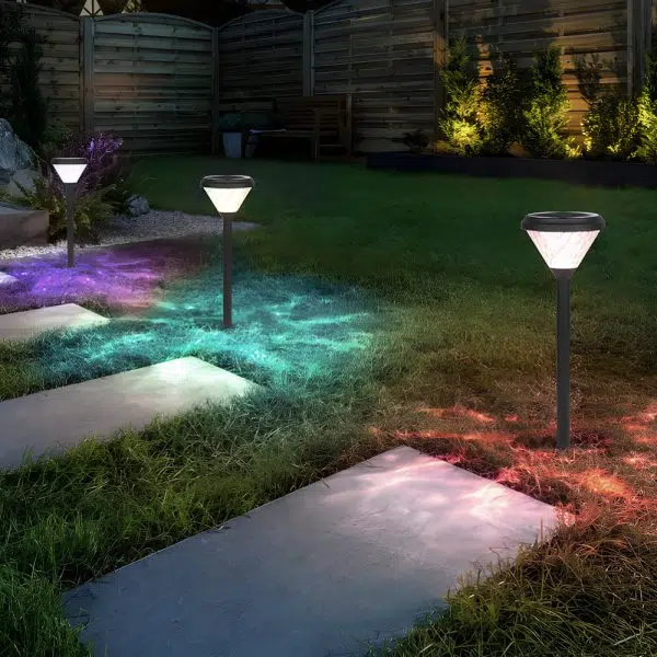 Black 27.6-Inch H Solar LED Path Lights with Stake - Image 3