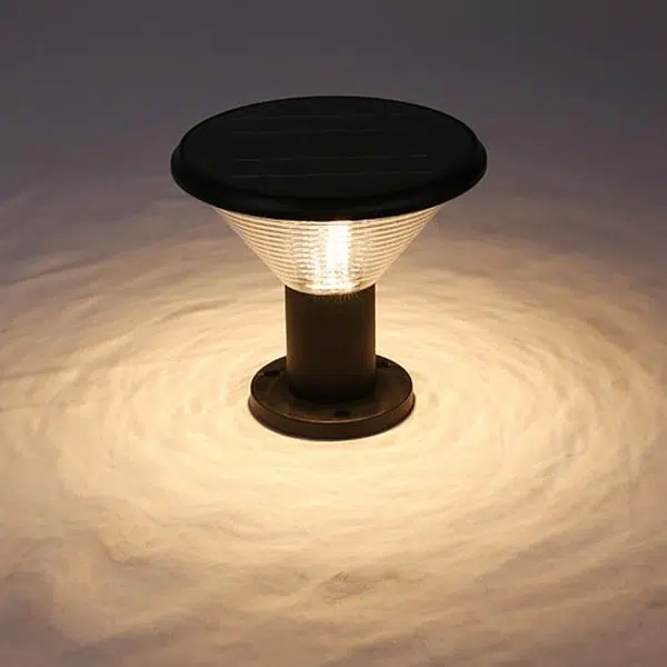 Circular Waterproof Intelligent Light Control Solar Fence Post Lights - Image 8