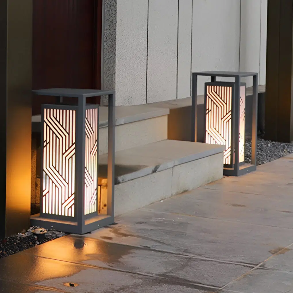 3-ff3881d5-7a71-4181-97e2-137f46a5719e.jpg Gray Retro Aesthetic Waterproof LED Outdoor Pathway Cuboid Lantern - Image 1