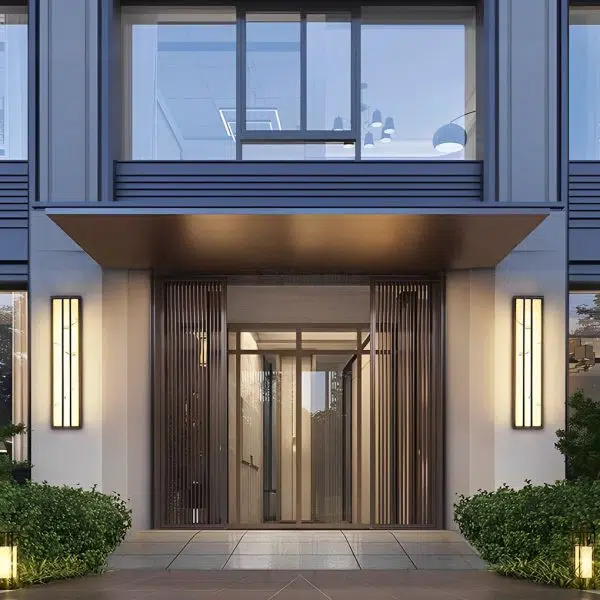 Minimalist Resin Waterproof LED Black Modern Outdoor Wall Light Fixture - Image 2