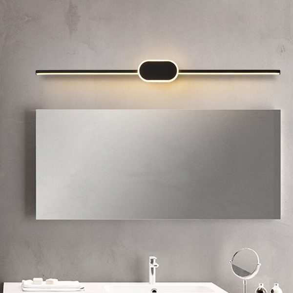 Modern Minimalist Long Strip Oval Base Vanity Light LED Wall Sconce Lamp - Image 2
