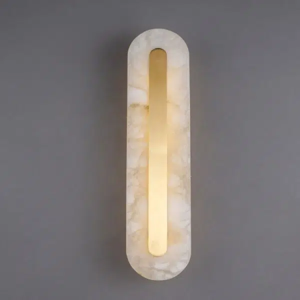 Light Luxury Brass Marble Oval Square LED Wall Sconce Lamp - Image 23