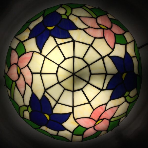 Traditional Tiffany Round Shell Bead Stained Glass 2-Light Flush Mount Ceiling Light For Hallway - Image 21