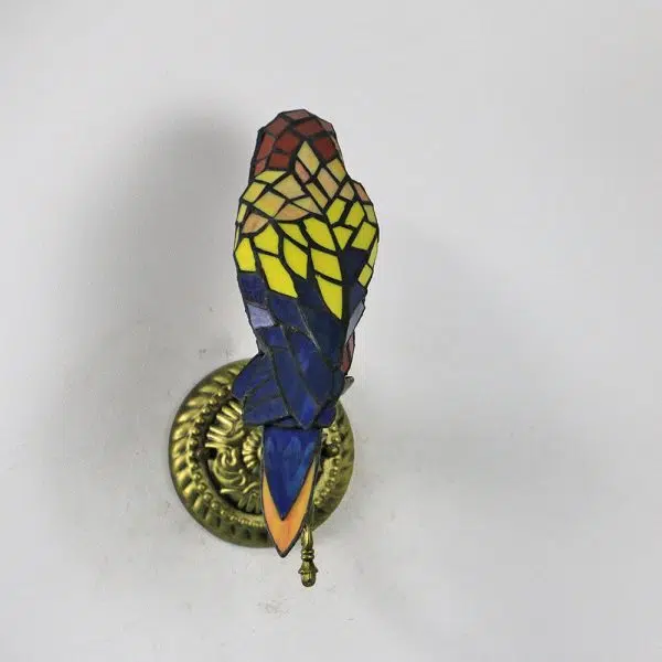 Tiffany Vintage Parrot Stained Glass 1-Light Wall Sconce Lamp - Image 22
