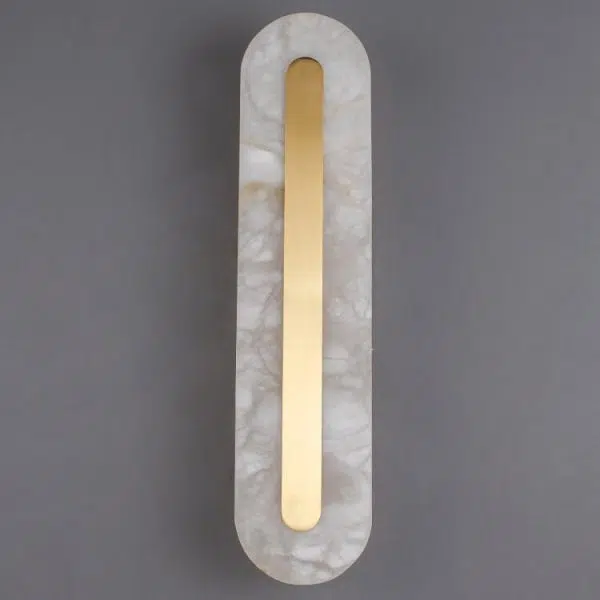 Light Luxury Brass Marble Oval Square LED Wall Sconce Lamp - Image 20
